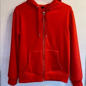 J-Crew orange/reddish fleece hoodie
